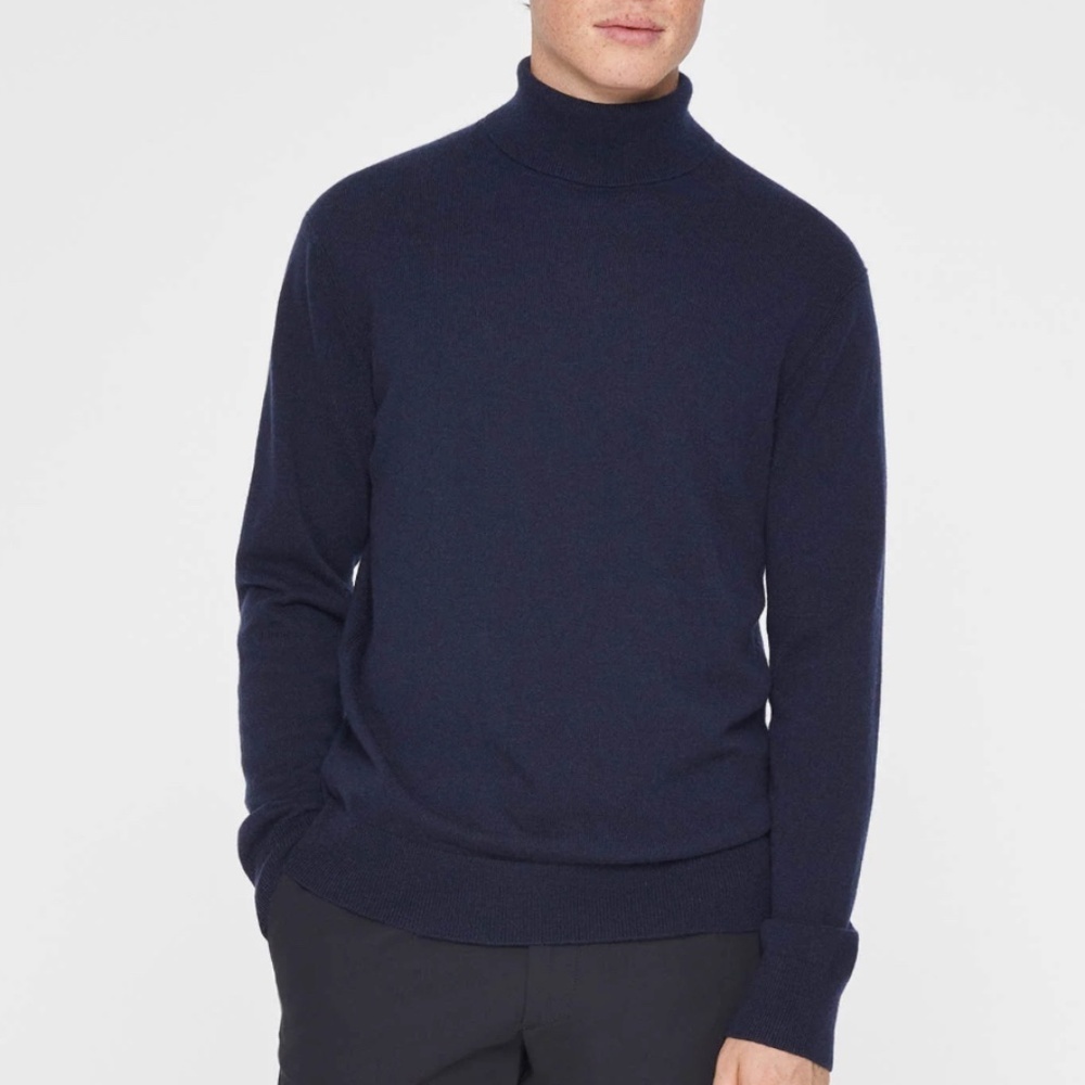 Club Monaco Navy Merino Long Sleeve Turtleneck Sweater XL